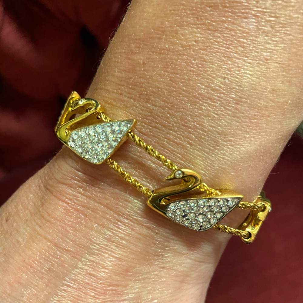 Swarovski Swan Bracelet Crystal/Gold